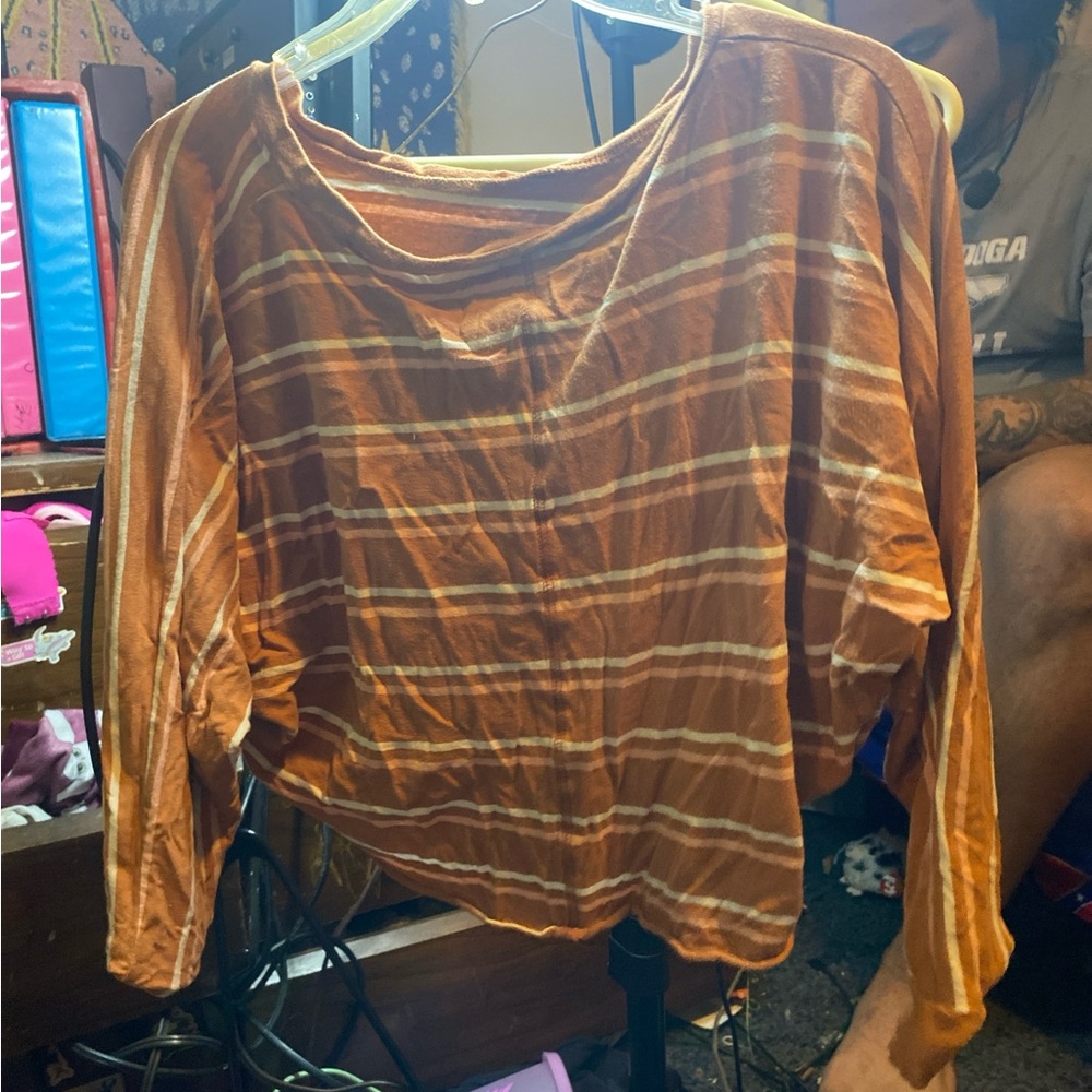 Dolan Brown Boxy Buttoned Blouse